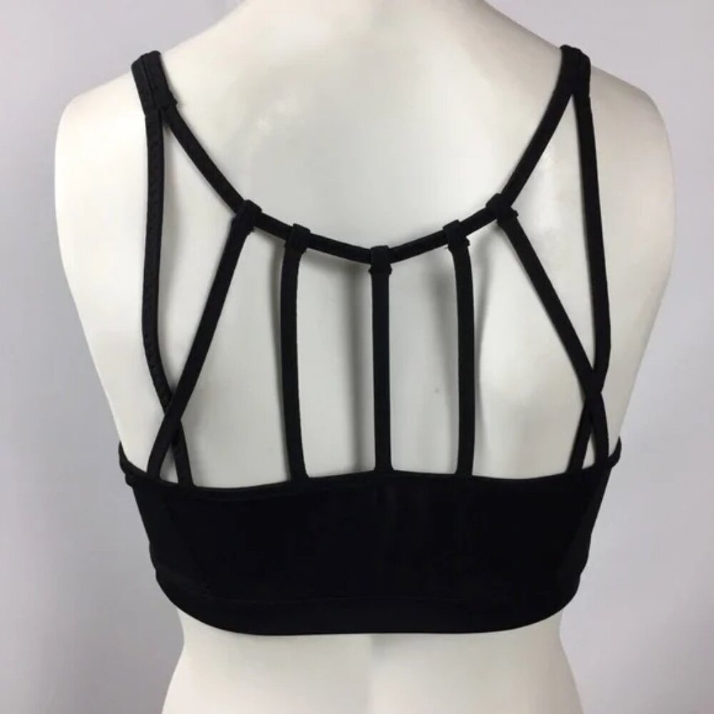 EUC Athleta Max Out (strappy back, mesh inserts) Sports Bra - Medium - Black